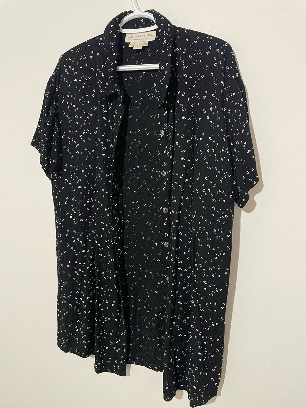 Saltwater Luxe Black Floral Button-Up Shirt